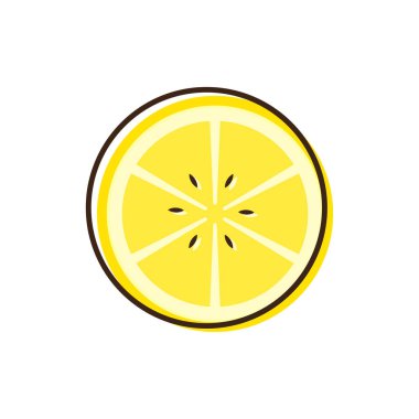 Limon logosu tasarımı. Limon ikonu. Beyaz arkaplanda limon.