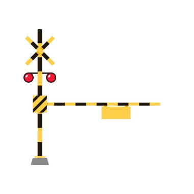 Demiryolu Geçidi. Demiryolu beyaz arka planda kesişiyor.