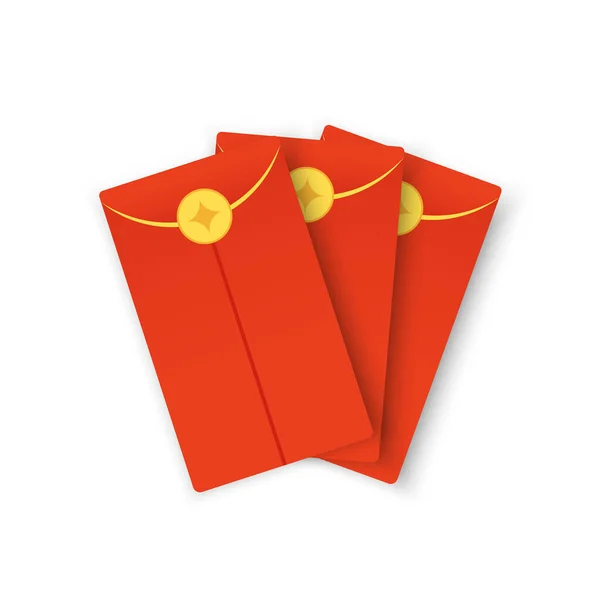 Čínská Odměna Červený Papírový Balíček Vektor Obálky Rok Tygra Červená — Stockový vektor