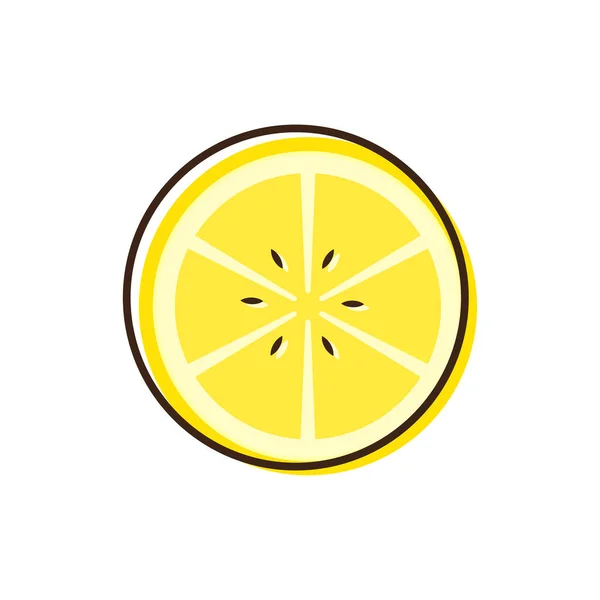 Lemon Logo Design Citrónová Ikona Citrona Bílém Pozadí — Stockový vektor