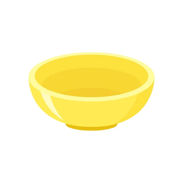 Tazón Amarillo Cuenco Sobre Fondo Blanco Vector Bowl — Vector de stock