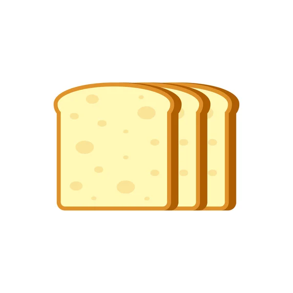 Brood Stapel Witte Achtergrond Brood Logo Ontwerp — Stockvector