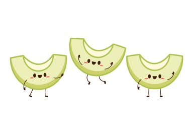 Karpuz karakter tasarımı. Beyaz arka planda kavun. Karpuz karikatürü.