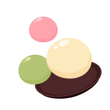 Mochi ikon vektörü. Mochi logo tasarımı. Japon pirinç tatlısı.