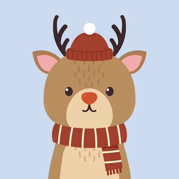 Cute Reindeer Vector Reindeer Cartoon Christmas Cute Cartoon — Wektor stockowy