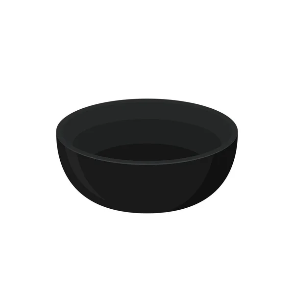 Black Bowl Mísa Bílém Pozadí Vektor Misky — Stockový vektor