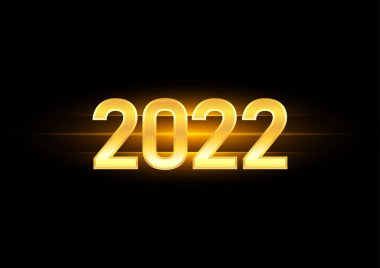 Mutlu yıllar 2022. 2022 yılının tebrik kartı tasarımı. Parıldayan klasik ışıklar arka planında. Koyu altın ve kırmızı. Dikkati dağılmış. Işıklar arka plan.