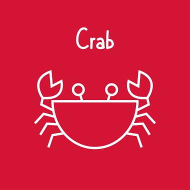 Yengeç ikonu vektörü. Yengeç logosu tasarımı.