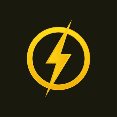 Sürgü sembolü. Bolt logosu tasarımı. Gök gürültüsü sembolü. Gök gürültüsü logo tasarımı.