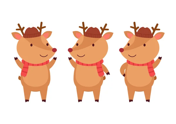 Cute Reindeer Vector Reindeer Cartoon — Stock Vector