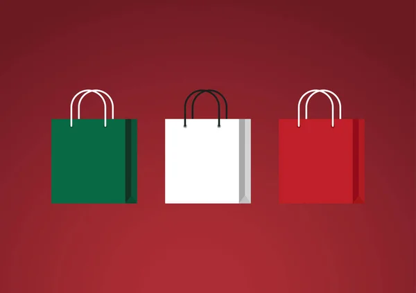 Shopping Bag Icon Vector Set Shopping Bag Logo Design Christmas — Stockový vektor