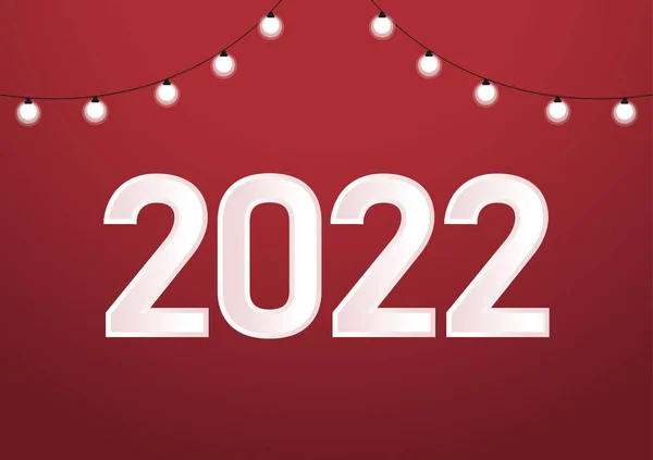 Kağıt Beyaz Sayılarla Mutlu Yıllar 2022 Mutlu Yıllar 2022 Posteri — Stok Vektör