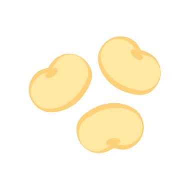 Soya fasulyesi çizgi film vektörü. Soya fasulyesi logosu tasarımı. Beyaz arkaplanda soya fasulyesi.