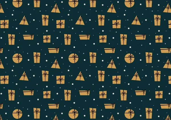 Gift Box Pattern Wallpaper Christmas Pattern Gift Box Icon Happy — Image vectorielle