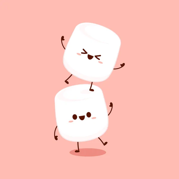 Kartun Marshmallow Marshmallow Desain Karakter Vektor Marshmallow - Stok Vektor