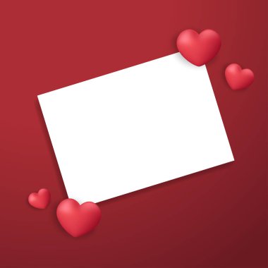 Kalp çerçevesi. Sevgililer Günü arkaplanı pembe kalpliler. Kağıt stili gerçekçi sevgililer günü kartı tasarımı. Metin için boş alan. Boşluğu kopyala.