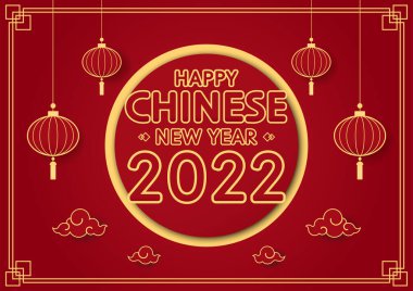 Mutlu Çin yeni yılı 2022. Kaplan Yılı. Çin yeni yıl posteri. Mutlu yeni yıl bayrağı.