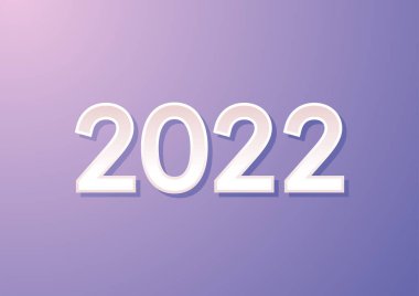 Kağıt beyaz sayılarla mutlu yıllar 2022. Mutlu yıllar 2022 posteri. Yılın rengi.