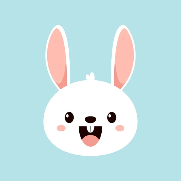 Visage Lapin Sur Fond Bleu Lapin Mignon — Image vectorielle