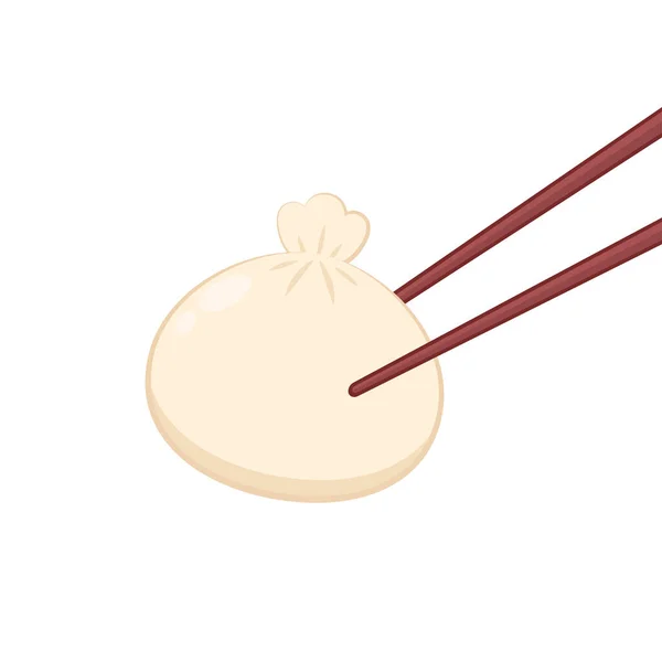 Baozi Bao Chinese Steamed Bun Line Art Vector Icon Baozi — Stock Vector