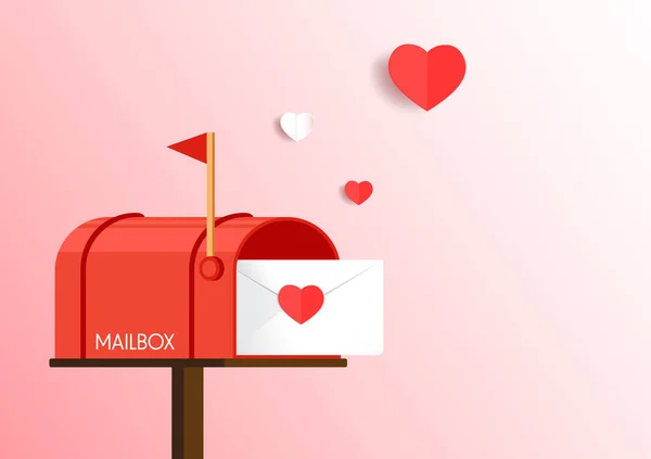 Liebesbrief Vektor Mailbox Vektor Briefkasten Auf Rosa Hintergrund Liebesbrief Briefkasten — Stockvektor