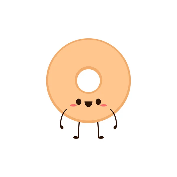 Mascote Donut Vector Desenho Personagem Donut — Vetor de Stock