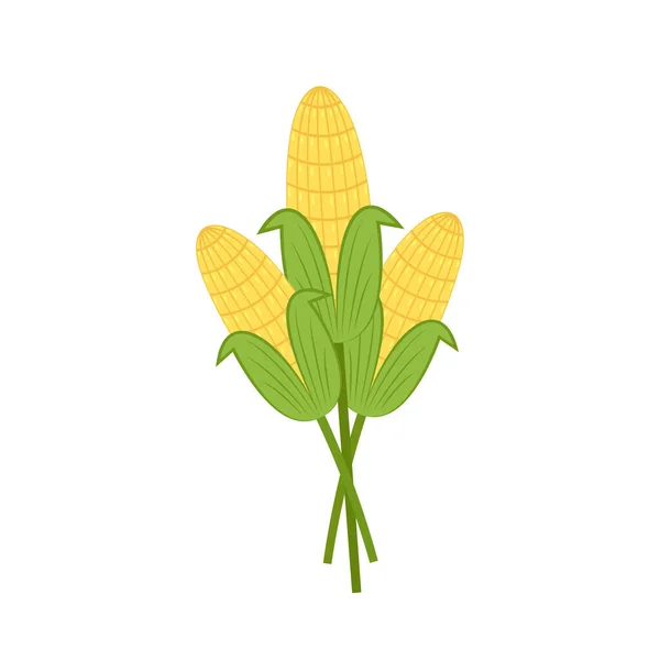 Vecteur Maïs Maïs Sur Fond Blanc Vecteur Dessin Animé Maïs — Image vectorielle