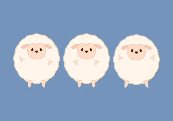 Schafskarikatur Charakterdesign Für Schafe — Stockvektor