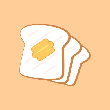 Ekmek vektöründe tereyağı. Beyaz arkaplanda ekmek logosu tasarımı.