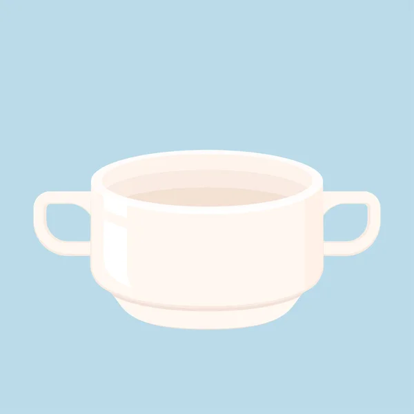 Soup Cup Vector Blue Background White Soup Cup — Stockový vektor