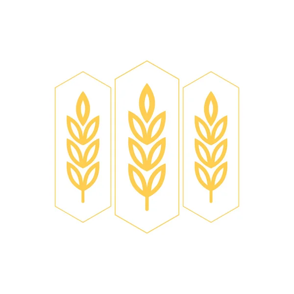 小麦のロゴデザイン 記号ベクトルで — ストックベクタ