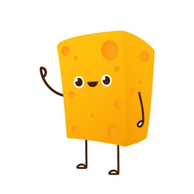 Peynir karakter tasarımı. Peynir beyaz arka planda. Sembol. maskotu.