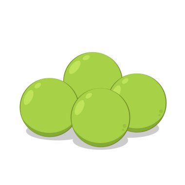 Bezelye yığını vektörü. Beyaz arkaplanda bezelyeler.