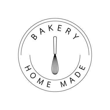 Pastane logosu tasarımı. Fırın işareti vektörü. Klavye logosu tasarımı.