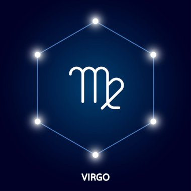 Astrolojik başak burcu. 12 burç sembolü. Zodiac işaretli astronomi okült sembolü.