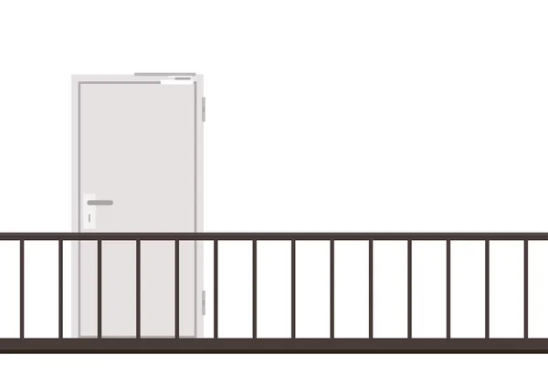 Türvektor Freiraum Für Text Tapete Hintergrund Brandtür Treppe — Stockvektor