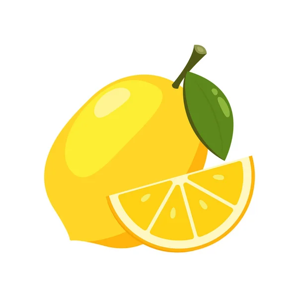 Lemon Cartoon Vector Citrona Bílém Pozadí — Stockový vektor