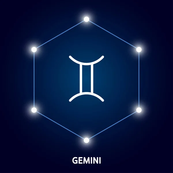 Astrologi Zodiak Gemini Zodiak Simbol Astronomi Okultisme Simbol Dengan Tanda - Stok Vektor