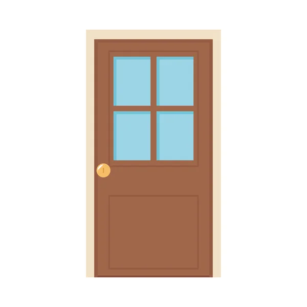 Tür Und Baumvektor Pflanztopfvektor — Stockvektor