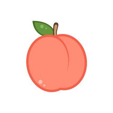 Şeftali vektörü. Şeftali kalp vektörü. Şeftali beyaz arka planda. Şeftali logosu tasarımı.