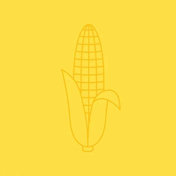 Icône Maïs Sur Fond Jaune Conception Logo Maïs — Image vectorielle