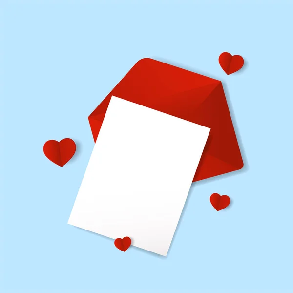 Valentinstag Hintergrund Mit Rosa Herzen Realistisches Valentinstag Kartendesign Papierstil Freiraum — Stockvektor