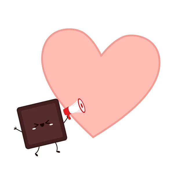 Lindo Divertido Personaje Barra Chocolate Mascota Chocolate — Vector de stock