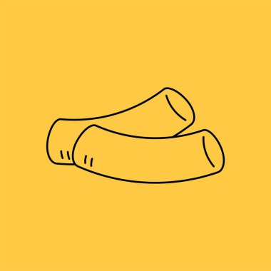 Tteokbokki Noodle vektörü. Kore yemeği. Baharatlı pirinç keki. Tteokbokki logo tasarımı.