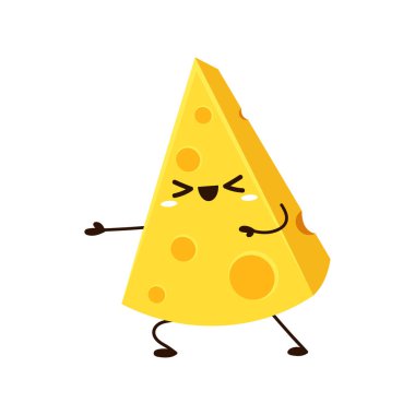 Peynir karakter tasarımı. Peynir beyaz arka planda. Sembol. maskotu.