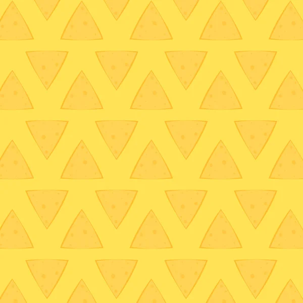 Nachos Mustertapete Nachos Auf Gelbem Hintergrund — Stockvektor