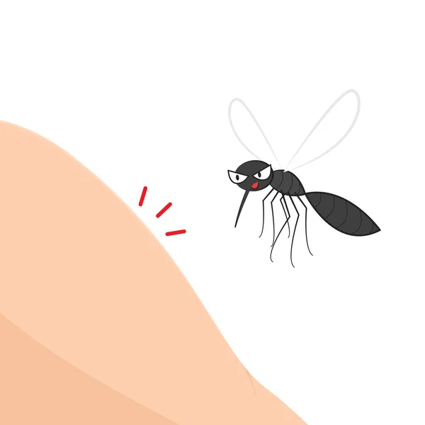Mosquito Bites Mosquito Cartoon Wallpaper Free Space Text Copy Space — Stock Vector