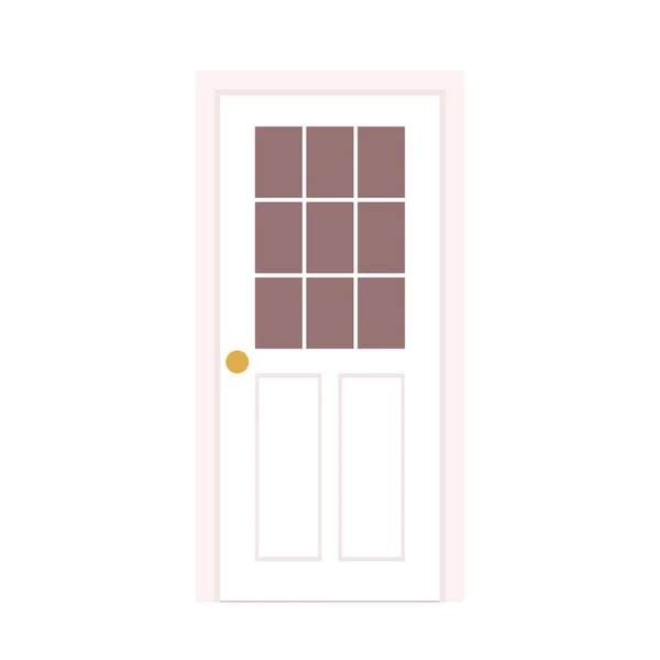 白色门向量 入口或出口 门的概念 在白色背景下隔离的敞开和关闭的门 — 图库矢量图片