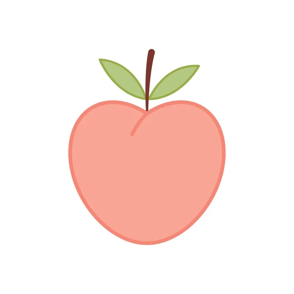 桃のベクトル 白を背景に桃 桃のハートベクトル — ストックベクタ