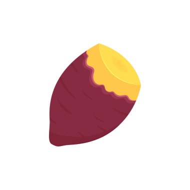 Tatlı patates vektörü. Beyaz arka planda Tatlı Patates.